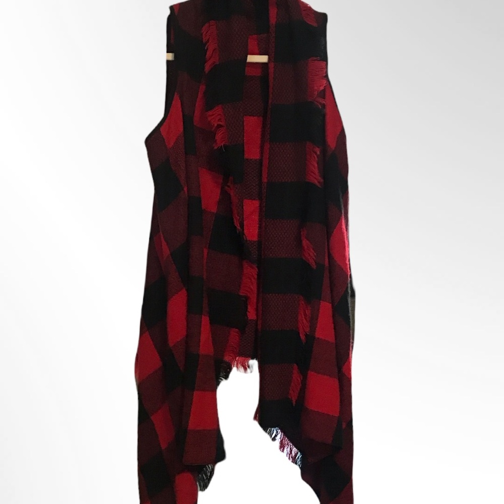 Buffalo check sleeveless cardigan women’s L/ EUC Boot Barn